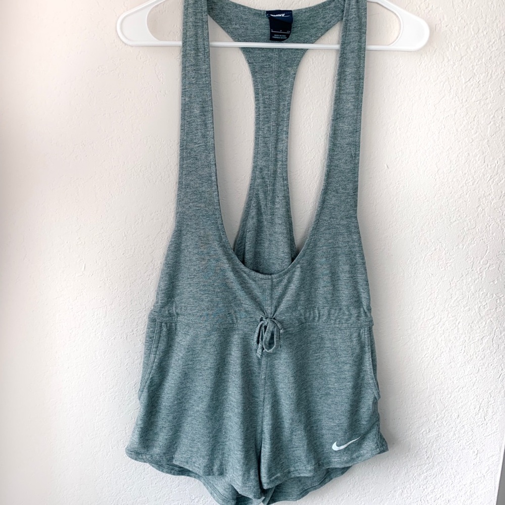 Nike Gray Athletic Casual Summer Cotton Shortalls - Picture 2 of 4
